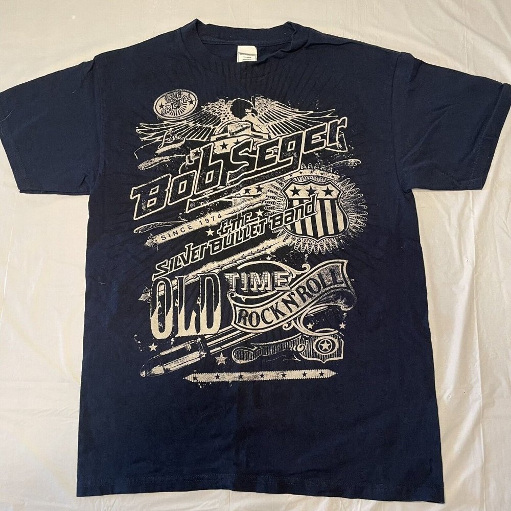 ALSTYLE APPAREL Bob Seger and the Silver Bullet Band Graphic T Size M Dark Blue